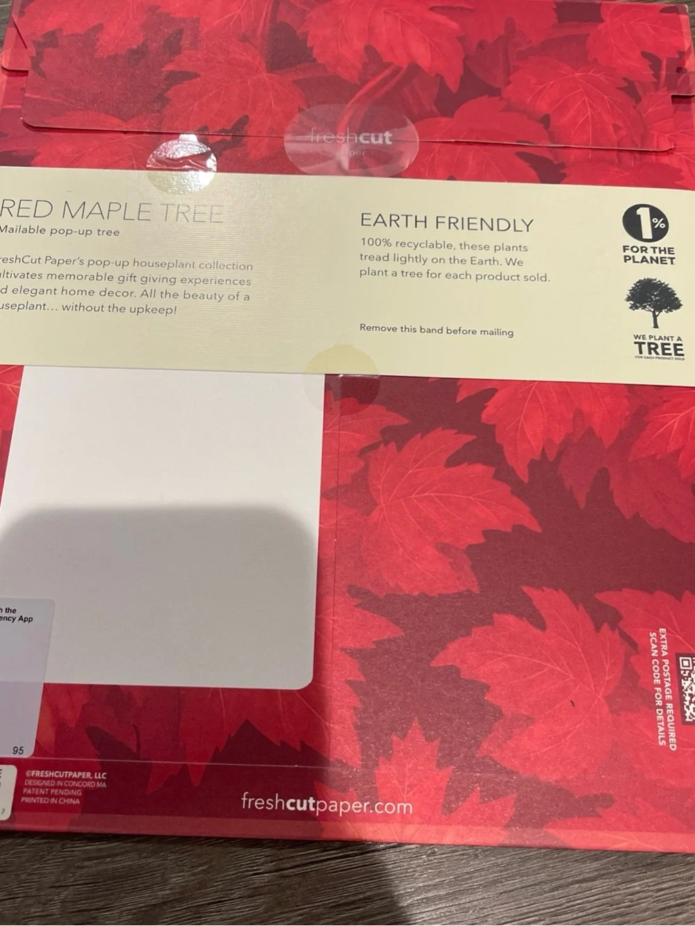 fresh Red Maple Tree Pop-Up Card